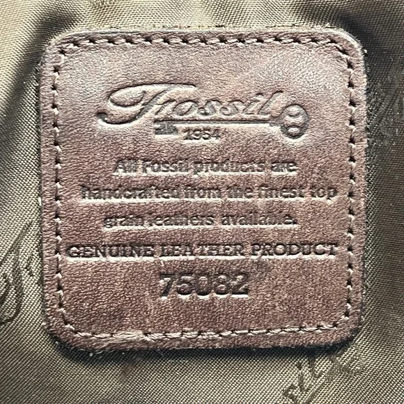 Vintage Fossil 1954 Classic Brown Pebbled Leather Backpack 75082 Brass Key - Picture 15 of 16